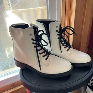 White combat boots, never worn, NWOT